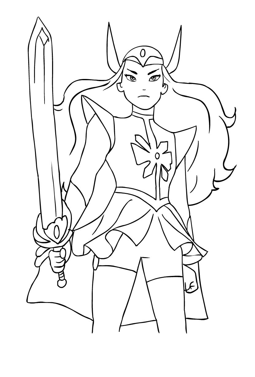 Dibujo de She-Ra de She-Ra y las princesas del poder para imprimir y colorear