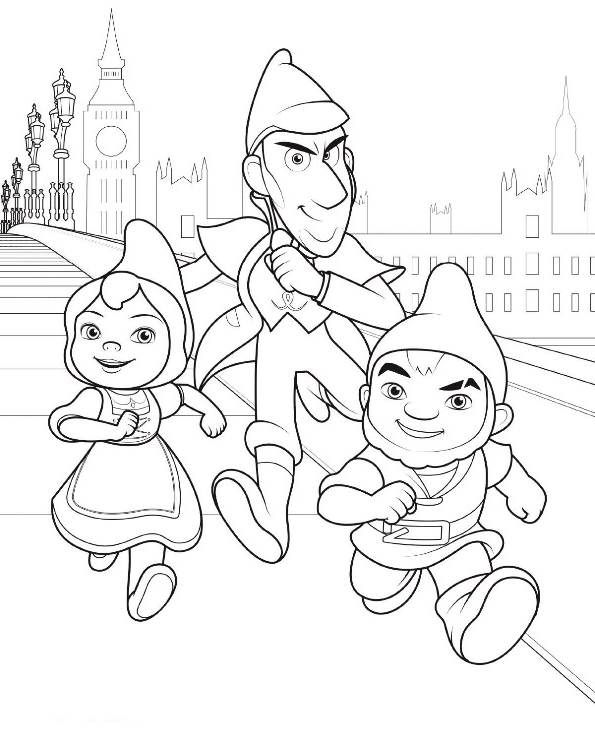 Dibujo 3 de Sherlock Gnomes para imprimir y colorear