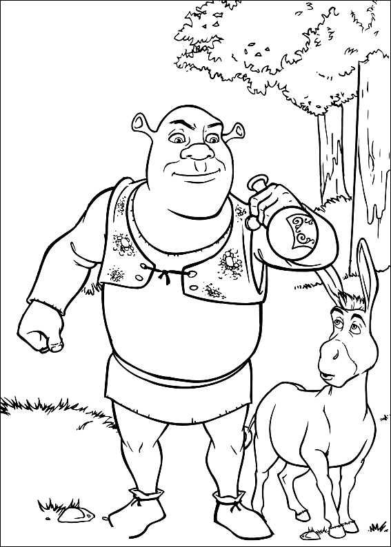 Drawing 7 from Shrek coloring page to print and coloring