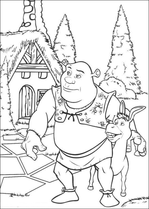 Desenho de Shrek para imprimir e colorir