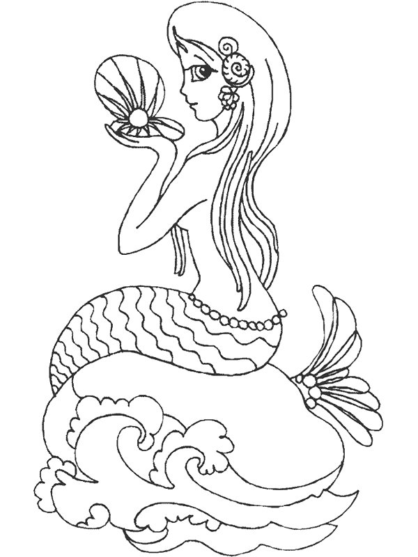 Dibujo 7 de Sirenas para imprimir y colorear