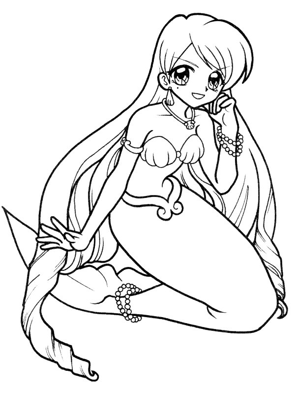 Drawing 15 from Mermaids coloring page to print and coloring