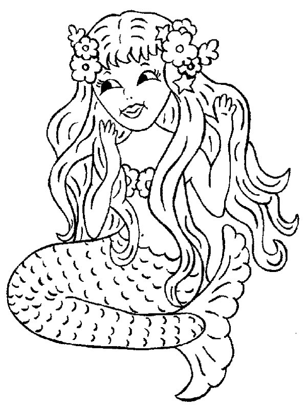 Dibujo 19 de Sirenas para imprimir y colorear