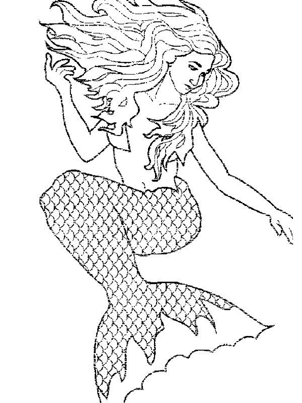 Dibujo 23 de Sirenas para imprimir y colorear