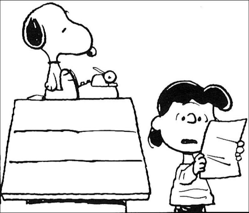 Desenho de Snoopy para imprimir e colorir