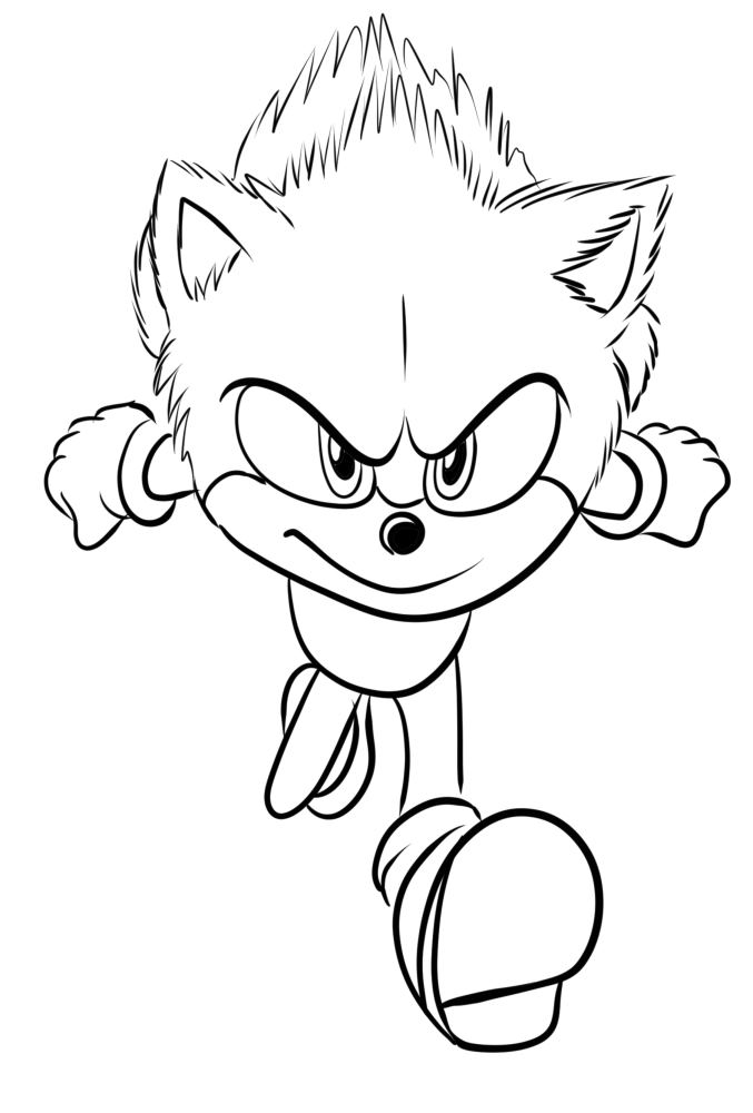 Sonic the Hedgehog from Sonic the Hedgehog 2 coloring page