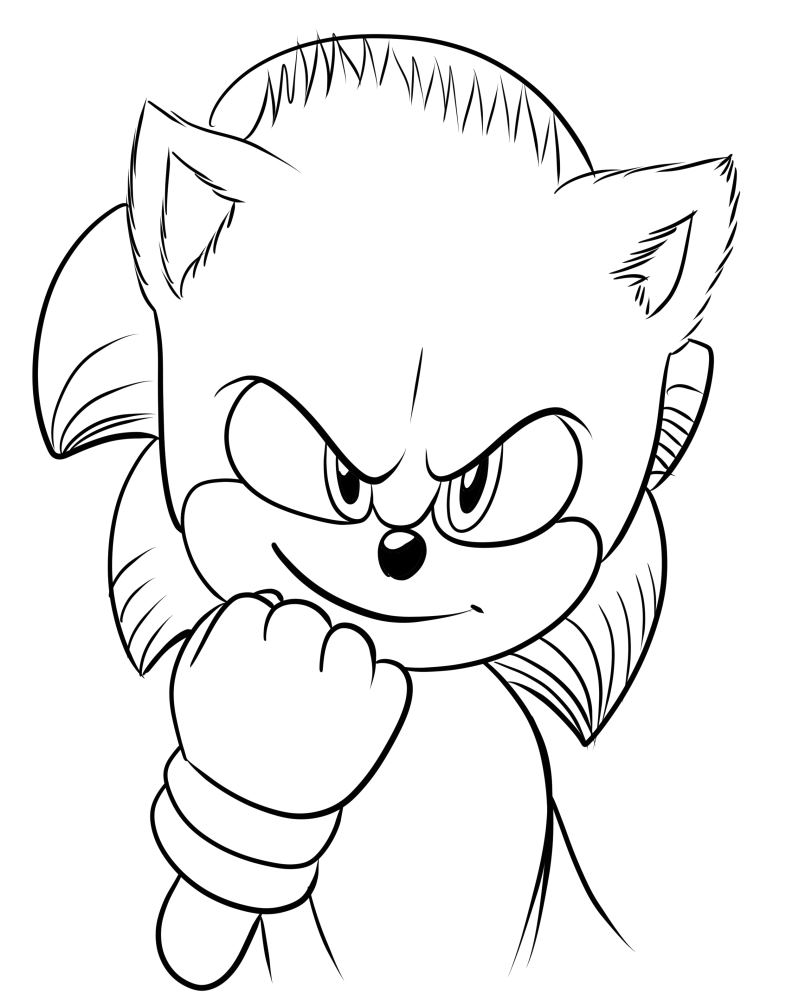 Coloriage de Sonic le Hérisson de Sonic - Le Film 2 à imprimer et colorier