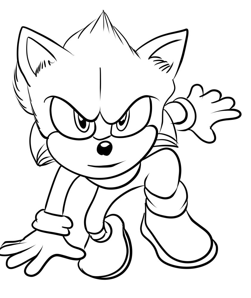 Coloriage de Sonic the Hedgehog de Sonic 2, le film à imprimer et colorier