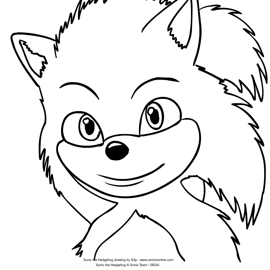 Dibujo 2 de Sonic the Hedgehog para imprimir y colorear