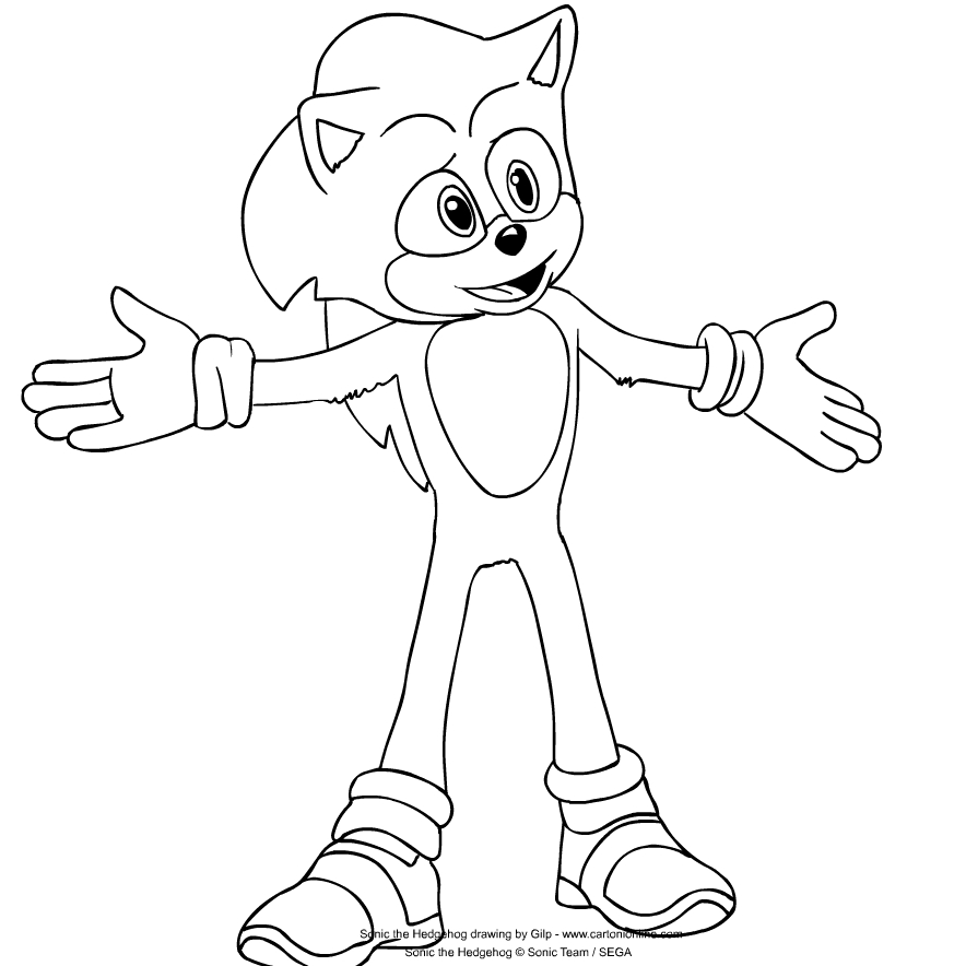 Disegno 3  di Sonic the Hedgehog da stampare e colorare