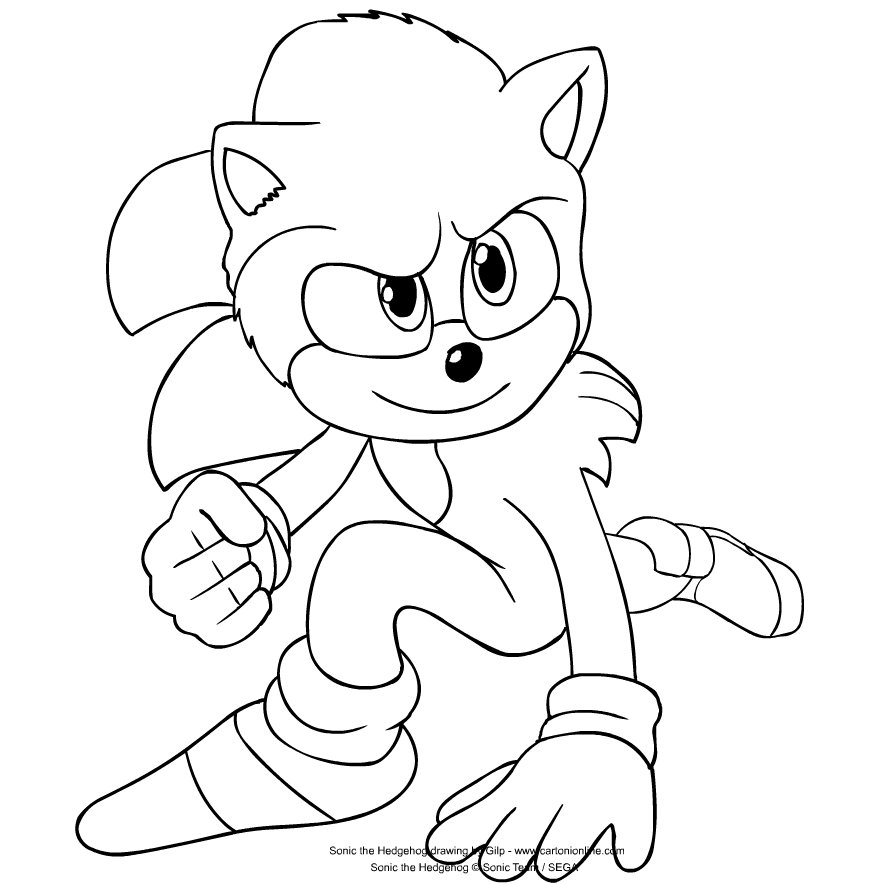 Dessin 4 de Sonic the Hedgehog à imprimer et colorier
