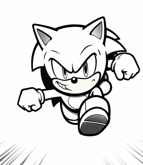 Disegno 03 di Sonic the Hedgehog da stampare e colorare