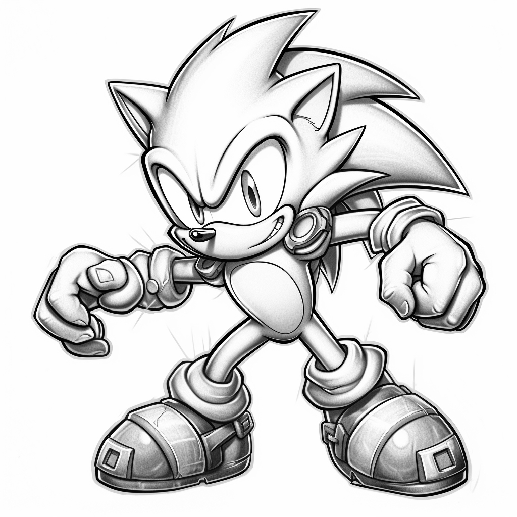 Disegno 06 di Sonic the Hedgehog da stampare e colorare