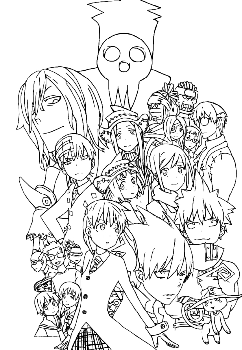 Soul Eater 3 drawing to print and color
