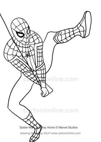 Spider-Man from Spider-Man: No Way Home coloring page to print and coloring