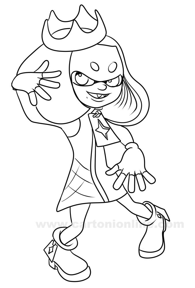 Pearl Houzuki Splatoon coloring page to print and coloring