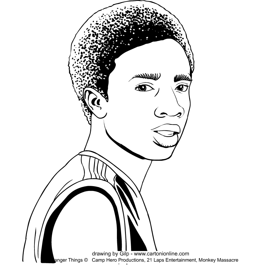 Lucas Sinclair (Caleb McLaughlin)   Stranger Things coloring pages to print and coloring