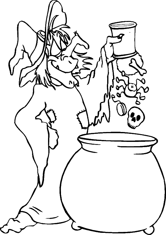 Drawing 1 from Witches coloring page to print and coloring