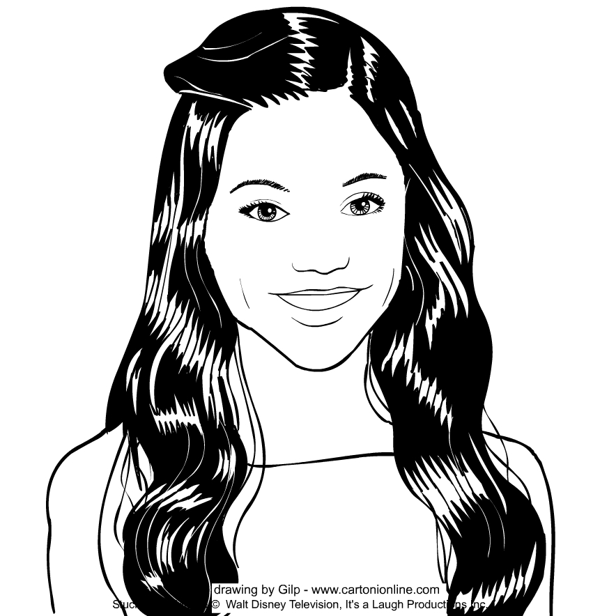 Harley Diaz (Jenna Ortega)  from Stuck in the Middle coloring page to print and coloring