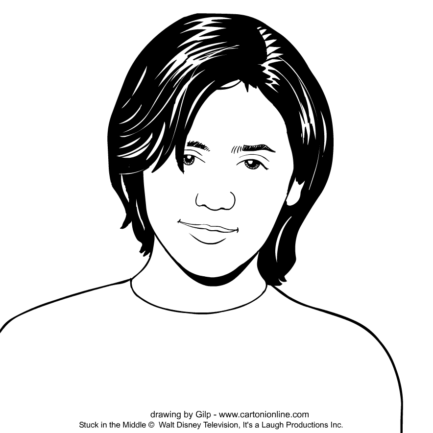 Ethan Diaz (Isaak Presley) from Stuck in the Middle coloring page to print and coloring