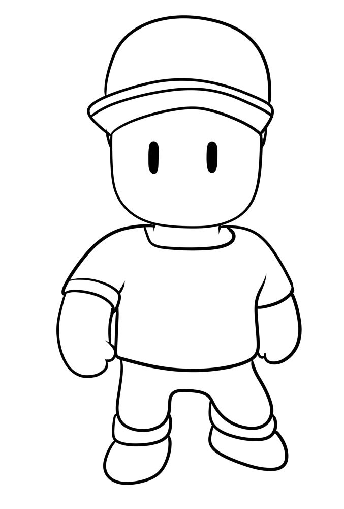 Guy from Stumble Guys coloring page to print and coloring