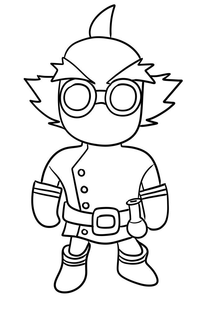 Desenho de Doctor de Stumble Guys para imprimir e colorir