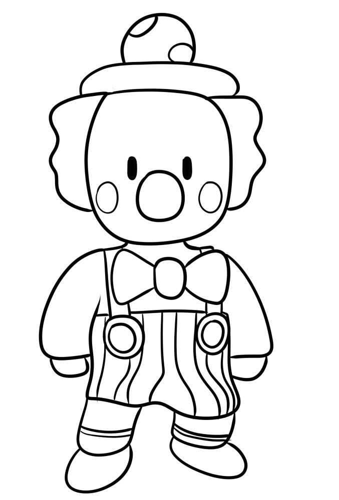 Clown from Stumble Guys coloring page to print and coloring