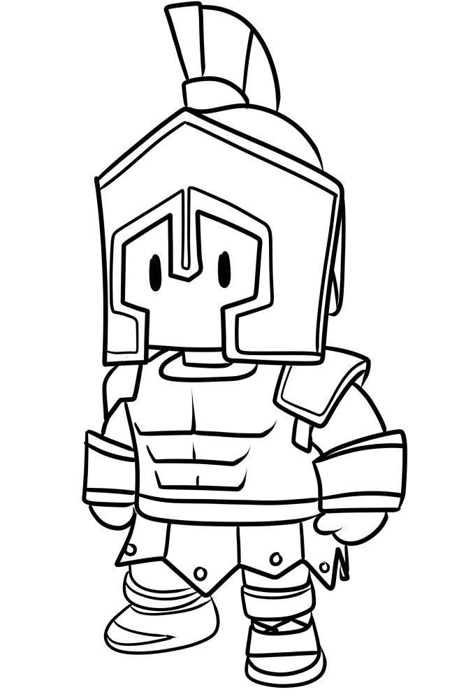 Gladiador de Stumble Guys para imprimir y pintar