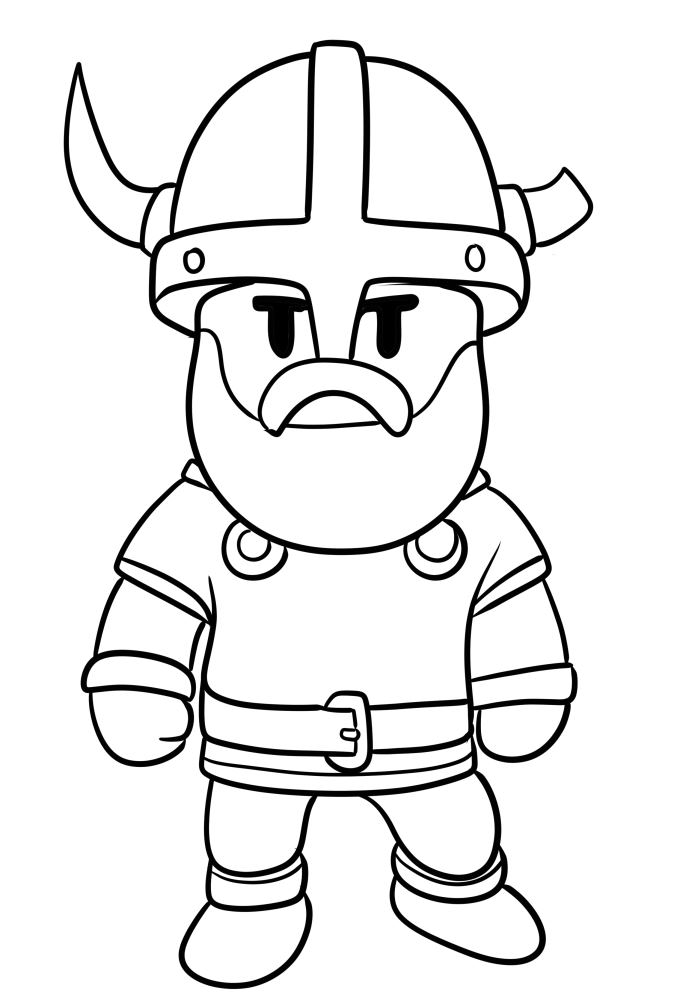 Desenho de Viking de Stumble Guys para imprimir e colorir
