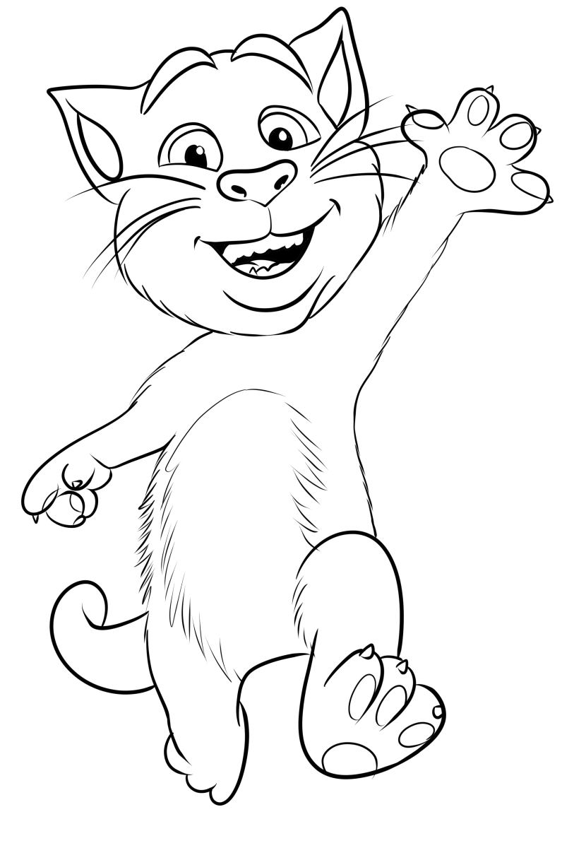 Dibujo 01 de Talking Tom para imprimir y colorear