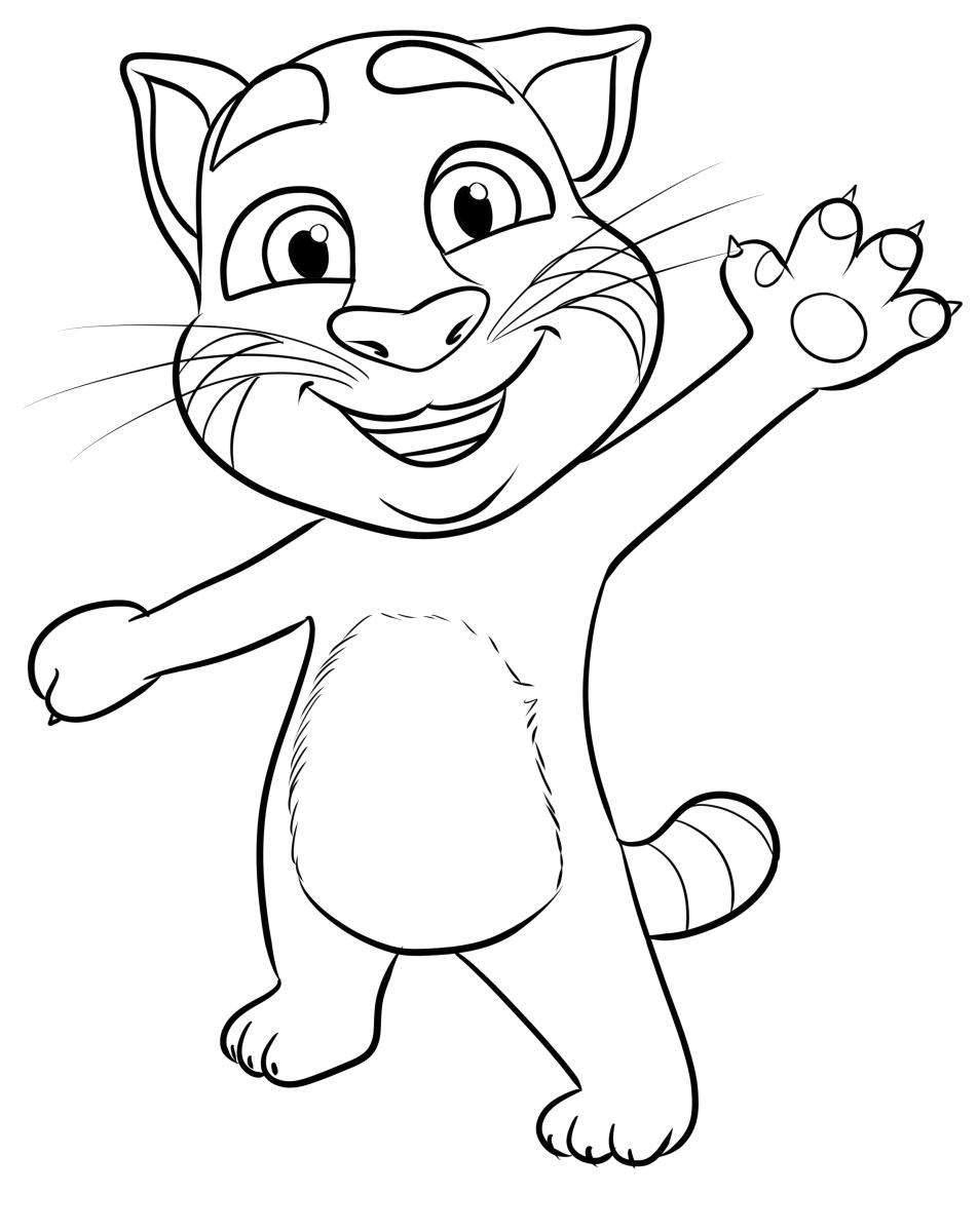 Disegno 03 di Talking Tom da stampare e colorare