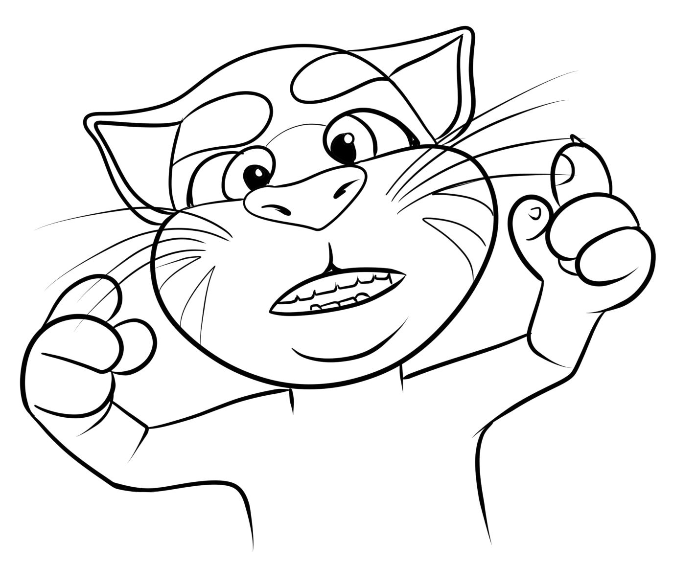 Dibujo 05 de Talking Tom para imprimir y colorear