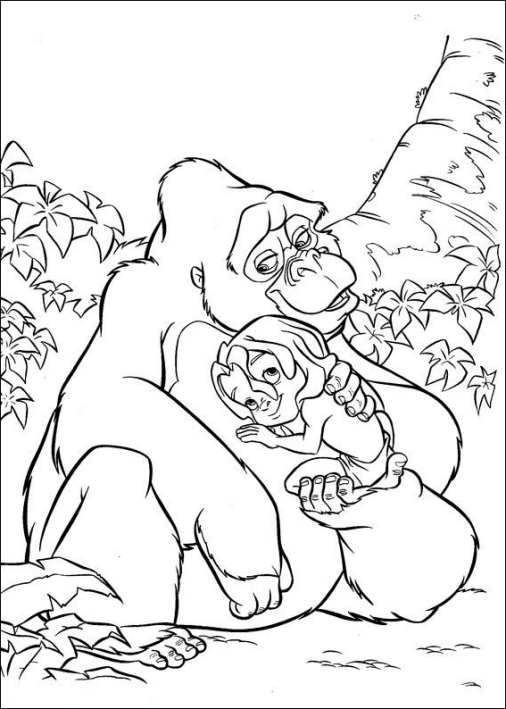 Disegno 4 di Tarzan da stampare e colorare
