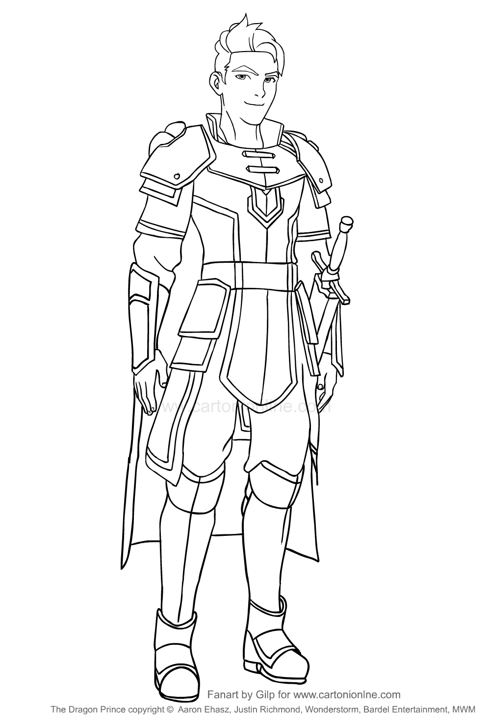 Soren from The Dragon Prince coloring page