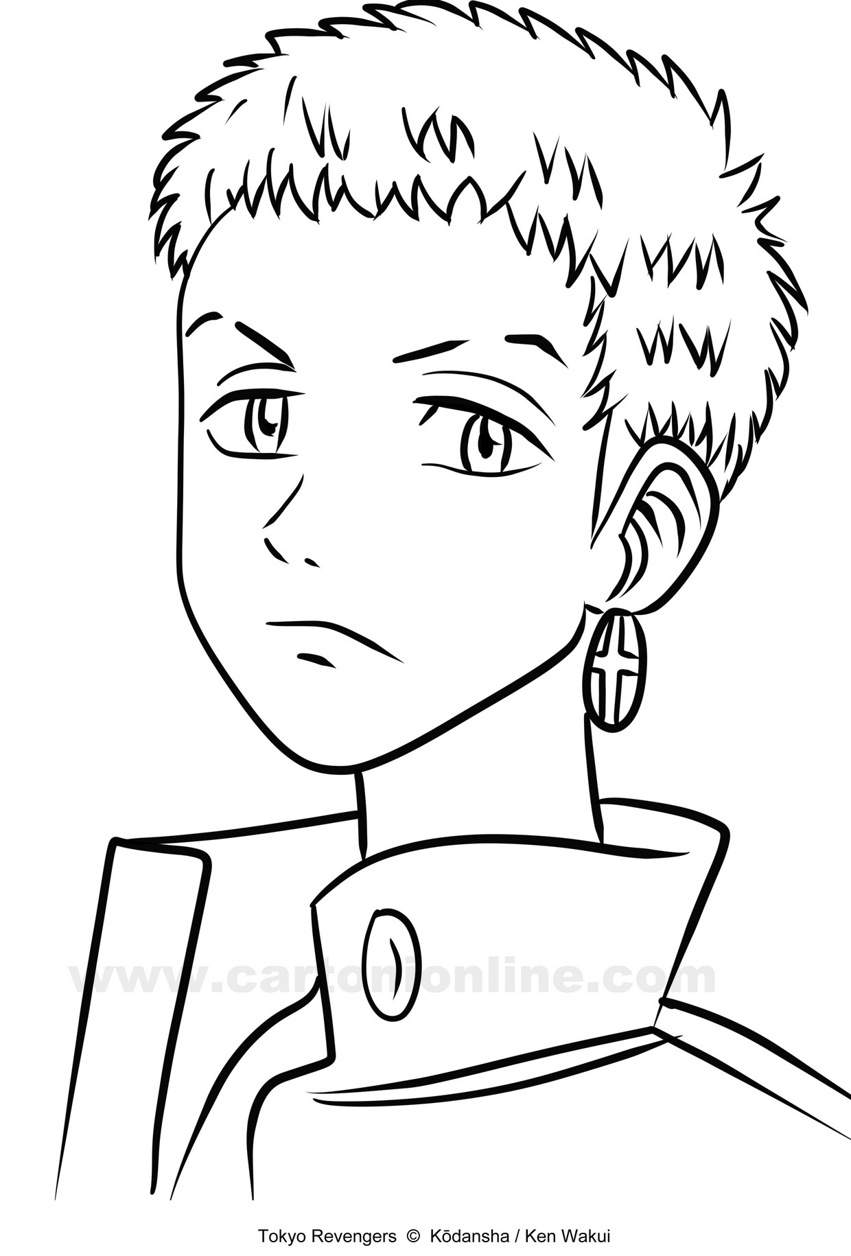 Coloriage de Takashi Mitsuya de Tokyo Revengers à imprimer et colorier