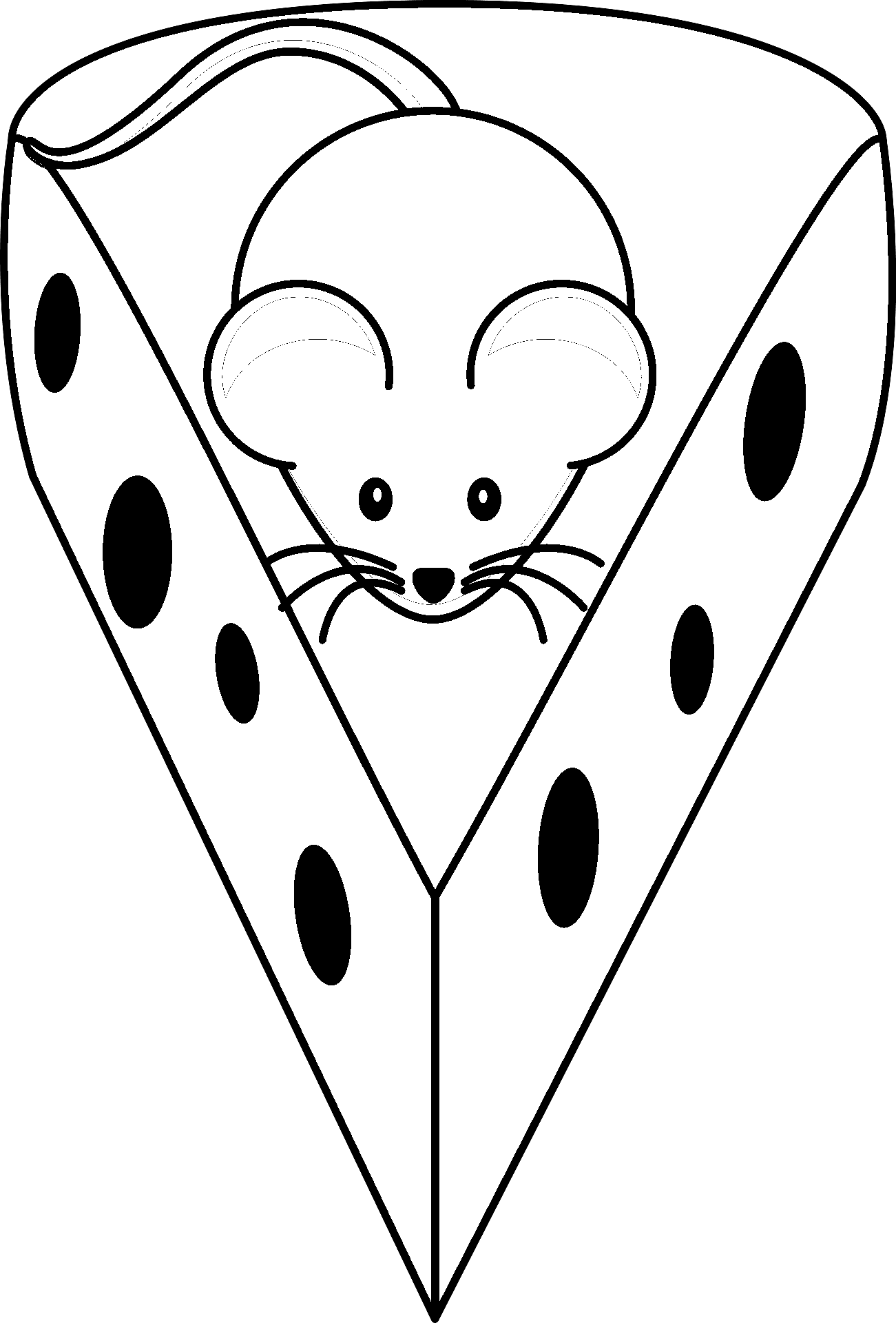 Pagina de colorat a unui mouse