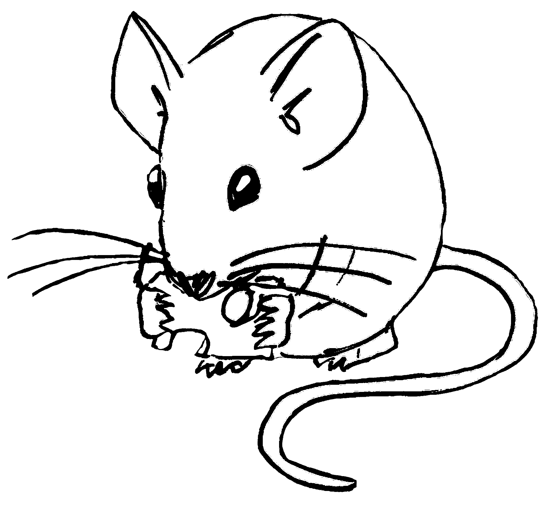 Kleurplaat van een muis