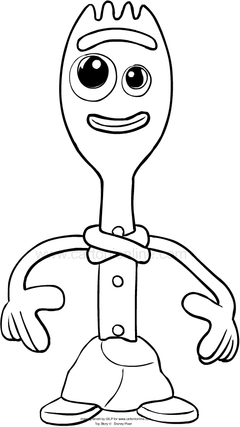 Forky from Toy Story 4 coloring page to print and coloring