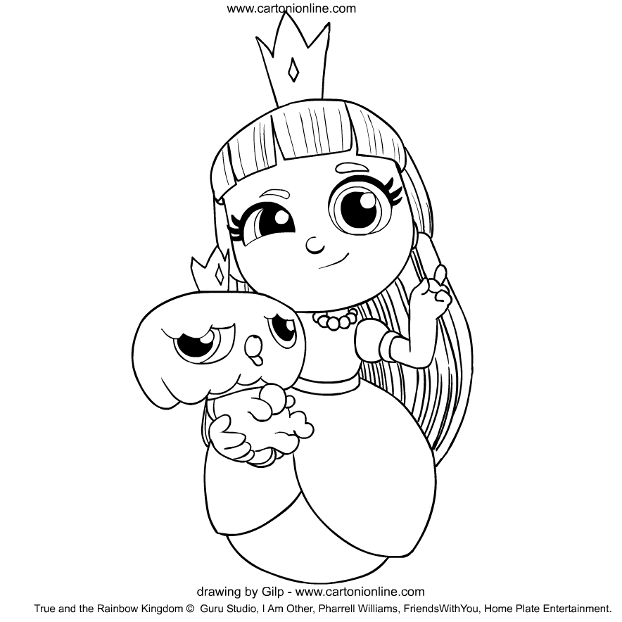 Grizelda from True and the Rainbow Kingdom coloring page to print and coloring