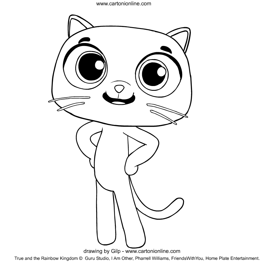 Bartleby from True and the Rainbow Kingdom coloring page to print and coloring