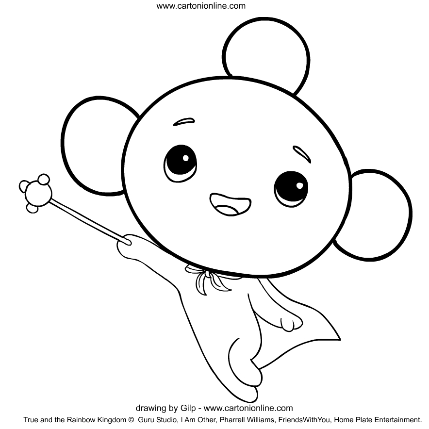 Rainbow King  from True and the Rainbow Kingdom coloring pages to print and coloring