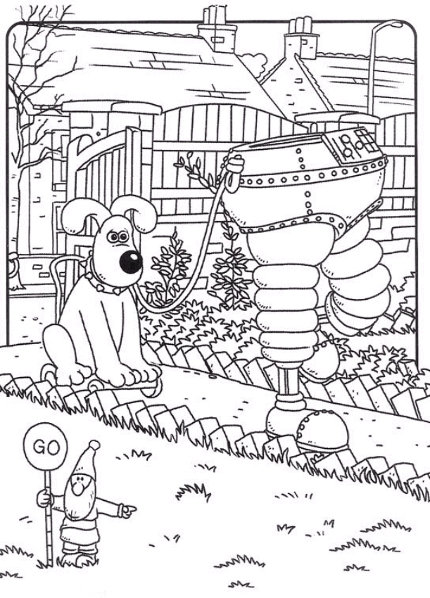 Wallace and Gromit coloring pages to print and coloring - Drawing 6