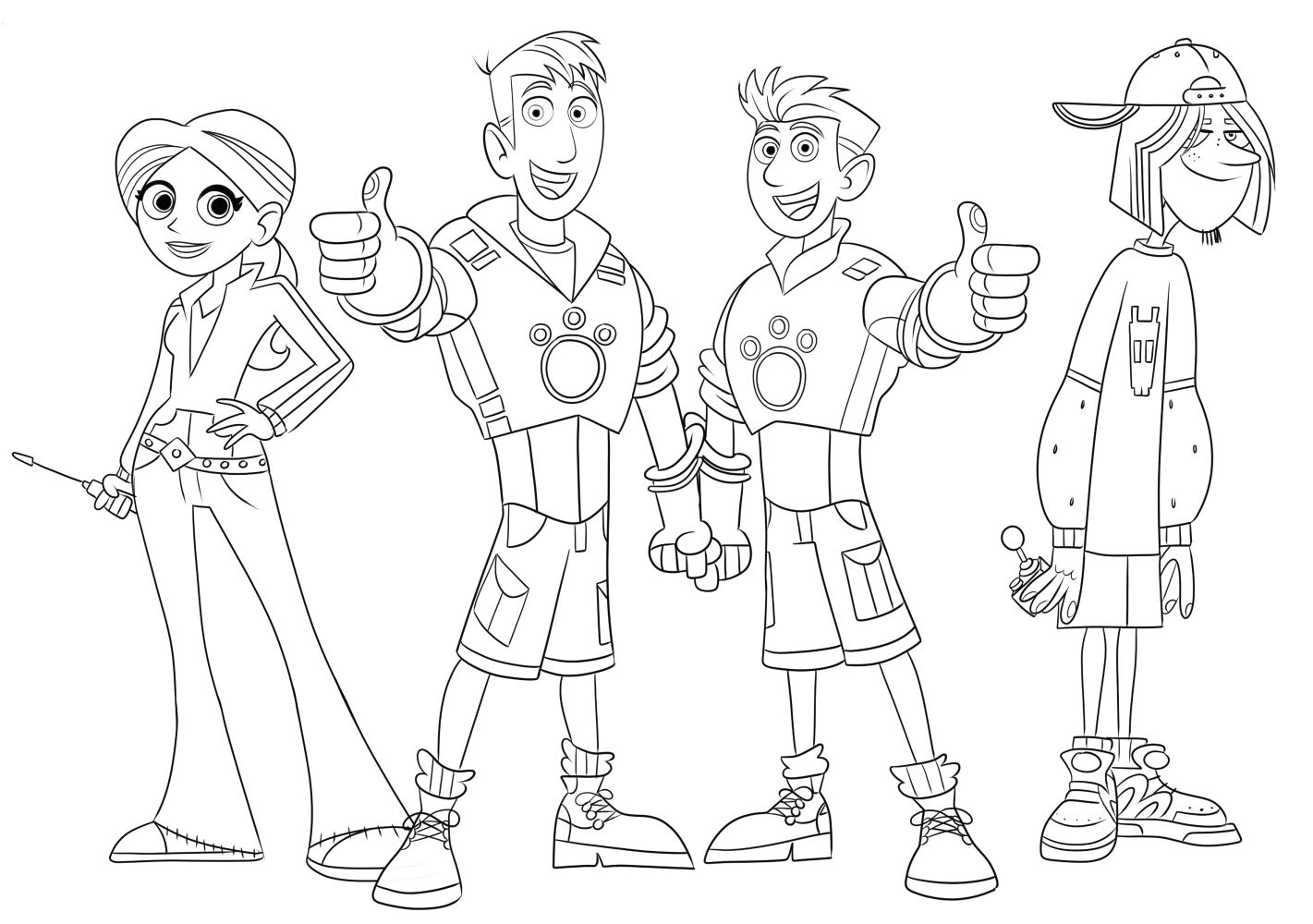 wild kratts coloring pages brothers