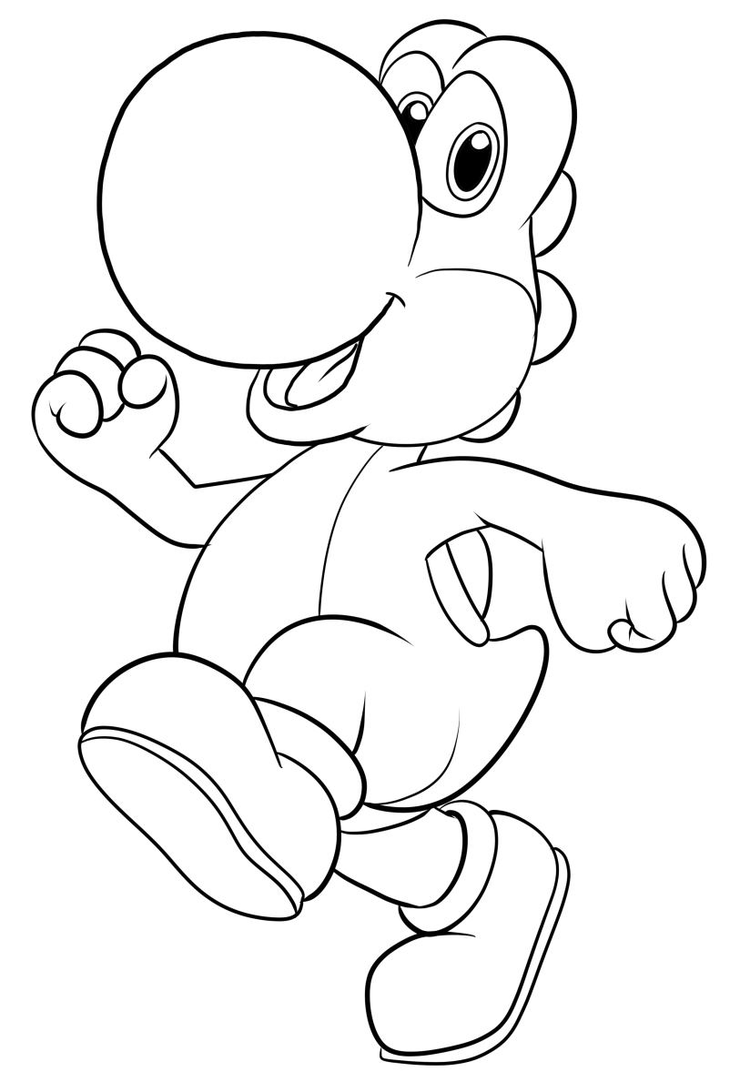 Desenho 01 de Yoshi para imprimir e colorir