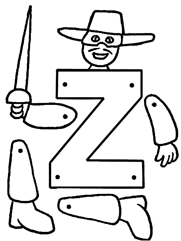 رسم 1 من Zorro للطباعة واللون