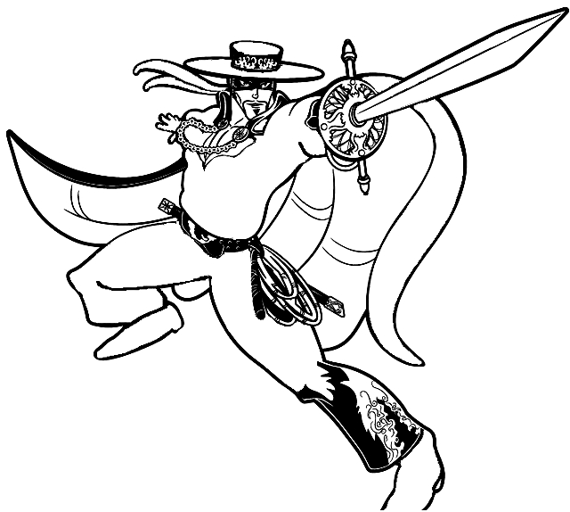 رسم 12 من Zorro للطباعة واللون