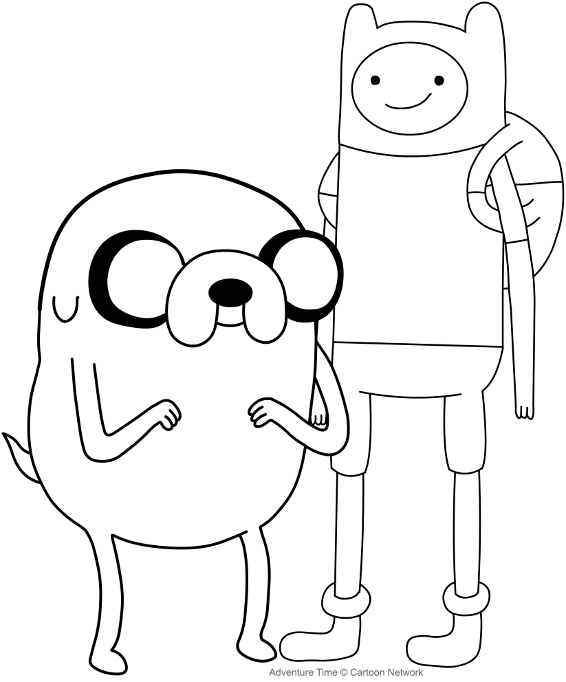 Coloriage de Finn et Jake (Adventure Time) à imprimer et colorier