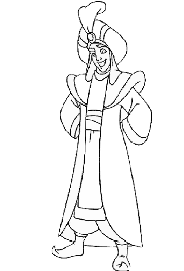 Dibujo 6 de Aladdin para imprimir y colorear