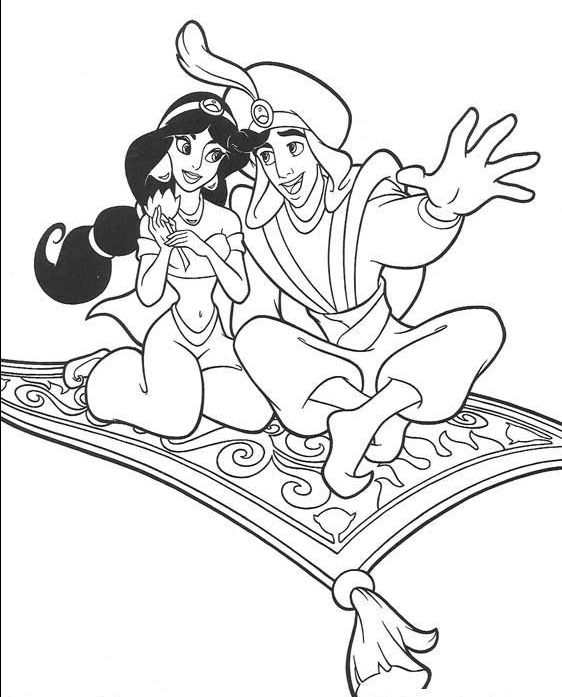 Drawing 16 of Aladdin to print and color