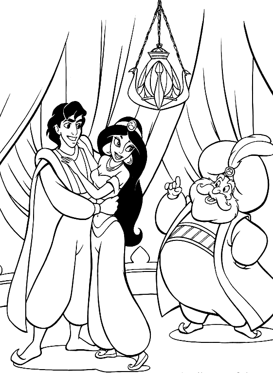 Disegno 22 di Aladdin da stampare e colorare